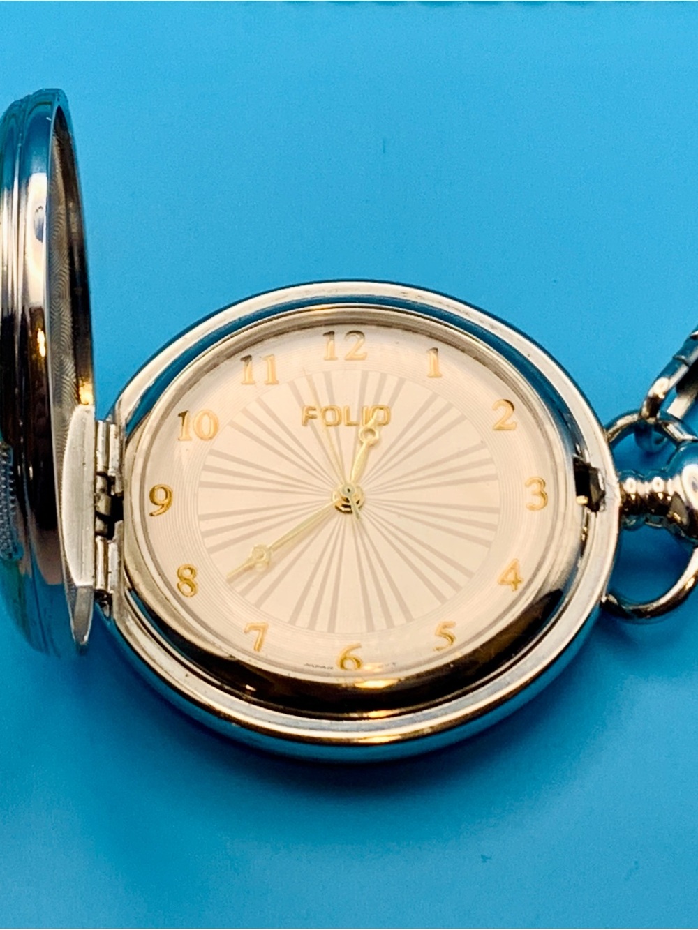 FOLIO ‘The Greatest Dad’ Quartz Pocket Watch Father’s Day Chain Works New Batt